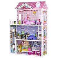 Casuta din lemn Capsunica Residence DollHouse - Casa pentru papusi cu lift cu mobilier inclus Casuta din lemn Capsunica Residence DollHouse - Casa pentru papusi cu lift cu mobilier inclus